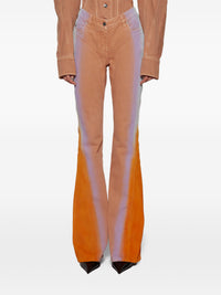 tan gradient-effect flared jeans