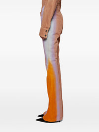 tan gradient-effect flared jeans