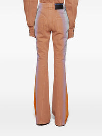 tan gradient-effect flared jeans