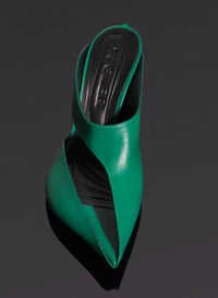 jade green leather fang 95 cut-out mule