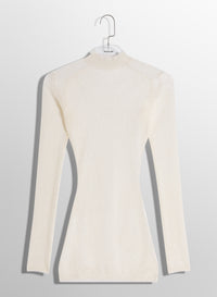 white sculpting sheer knit top