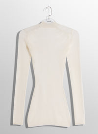 white sculpting sheer knit top
