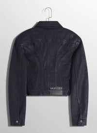 midnight blue waxed denim jacket