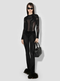 Flock Mesh Sport Flared Pants