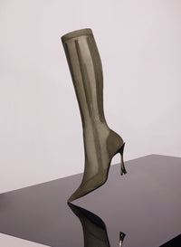 khaki boned mesh fang 95 boots