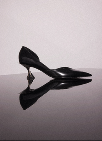 black leather fang 55 pump