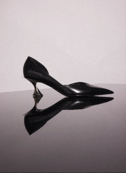 black leather fang 55 pump