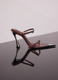 dark brown leather fang 95 sandals