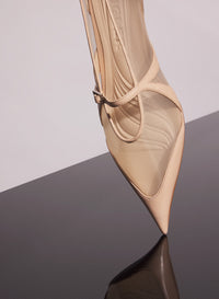 nude mesh fang ballerina