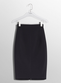 black buckled tailored skirt
