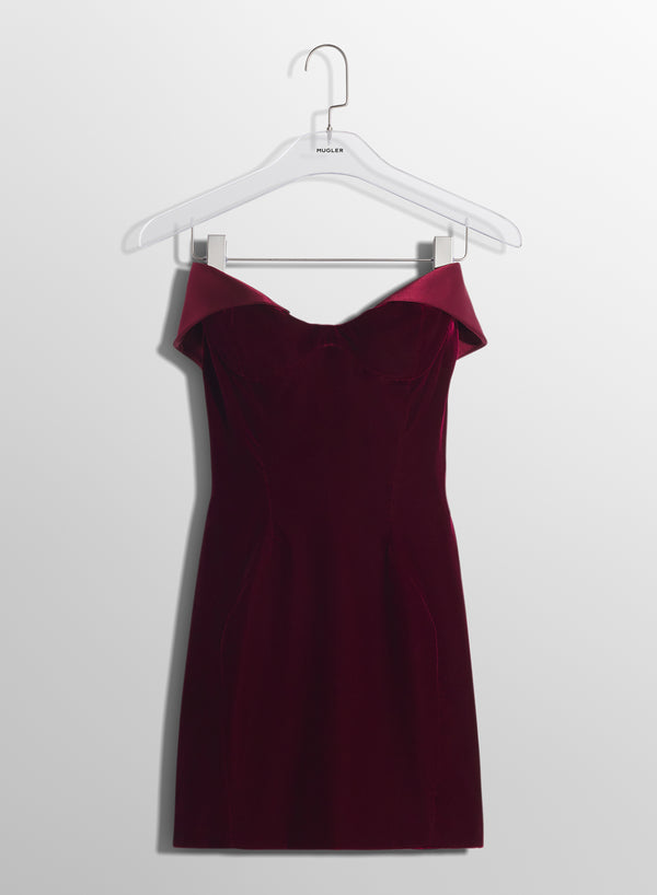 blood red satin and velvet mini dress