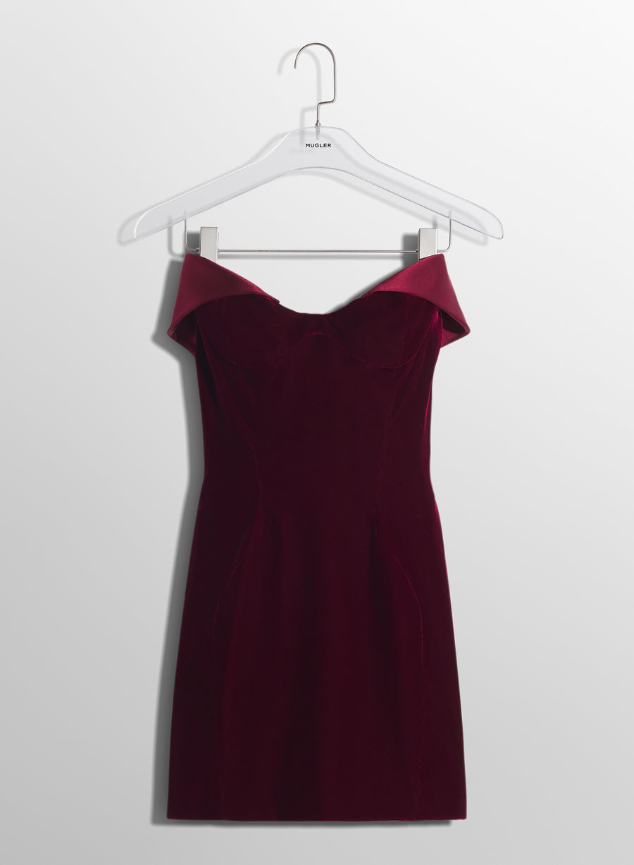 blood red satin and velvet mini dress