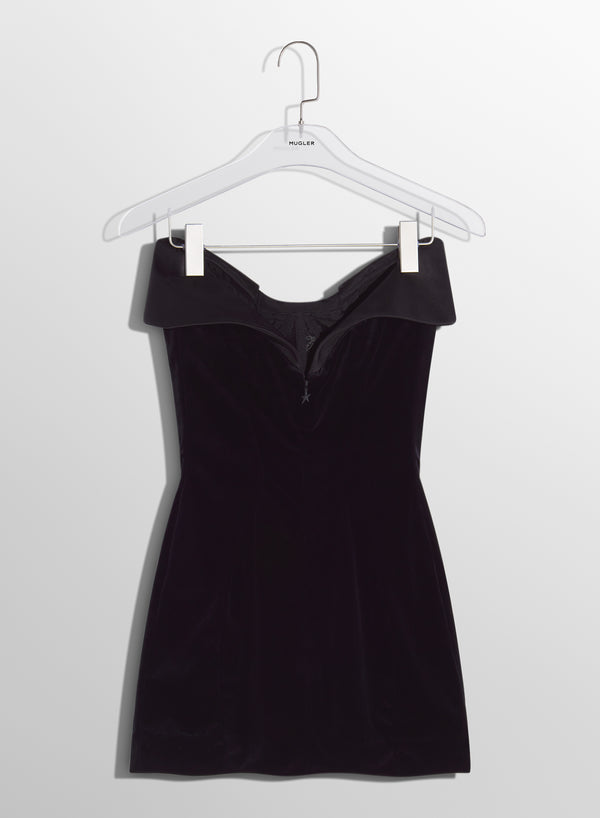 black satin and velvet mini dress