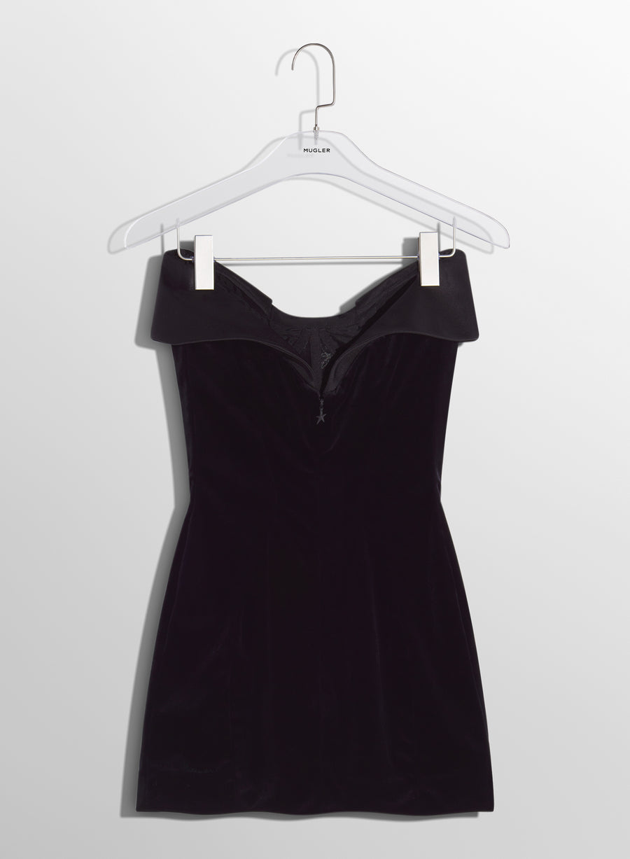 black satin and velvet mini dress