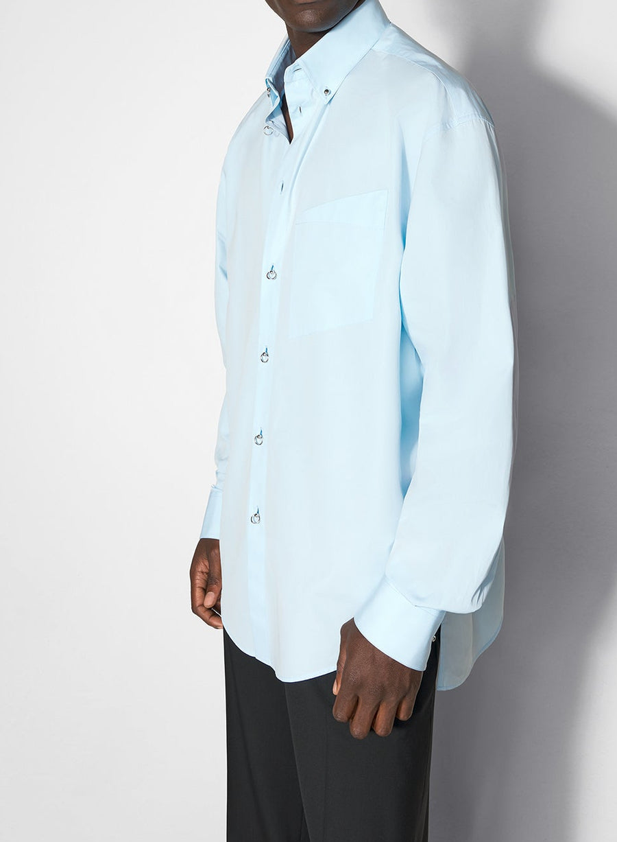 oxford blue pierced shirt