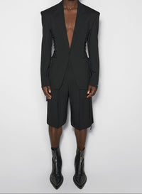 black laced up tailored jacket