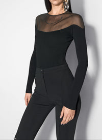 black illusion knit bodysuit