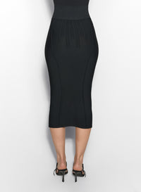 off white boning detail midi knit skirt