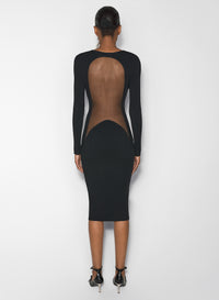 black illusion knit dress