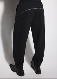 black light fleece zipped track pants