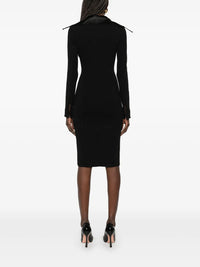 spiky-collar midi dress