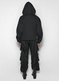 black zipped sleeves hoodie