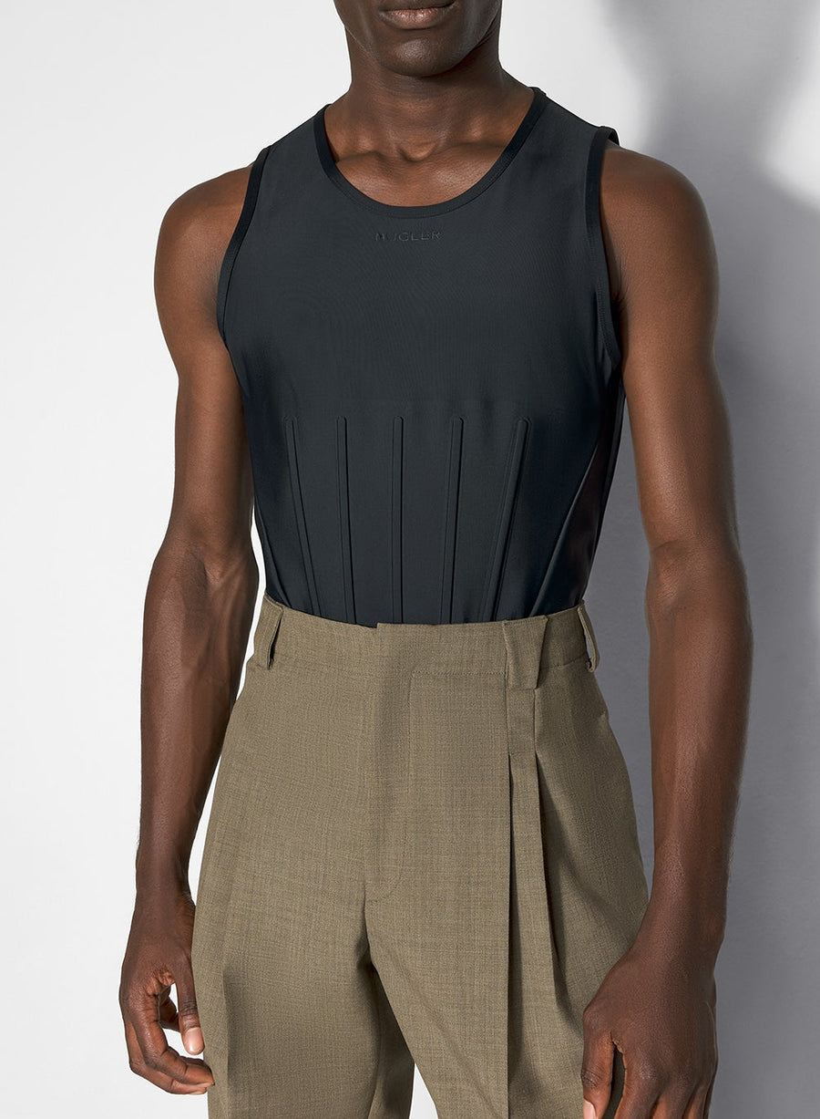 black corseted top