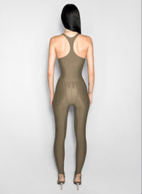 kaki corseted tank top