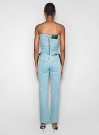 blue denim bustier
