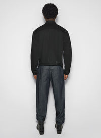 raw blue bi-color denim jacket