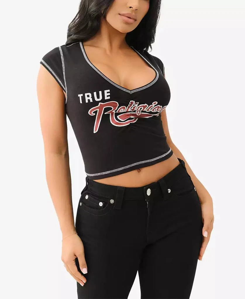 TR RUCHING CAP SLEEVES TOP