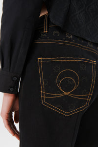 Regenerated Denim Straight Leg Pants