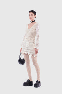 MOONOGRAM FLOCKED MESH TIGHTS
