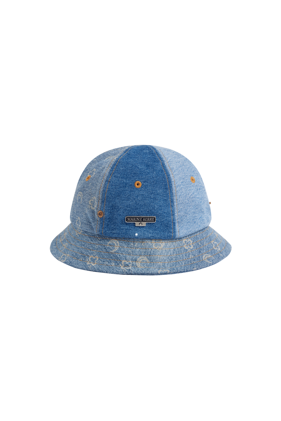 Regenerated Denim Moonogram Bell Hat