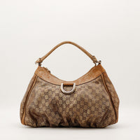 Sac Gucci Hobo toile monogrammée vue de face occasion authentique — AMANA Vintage