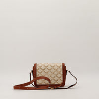 Céline Triomphe Teen vue arrière toile Triomphe écru cuir tan — AMANA Vintage