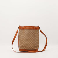 Céline Seau Macadam vue arrière toile beige cuir caramel occasion authentique — AMANA Vintage