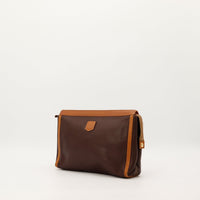 Céline pochette cuir bicolore trois quarts zip cognac — AMANA Vintage