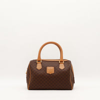 Sac Céline Boston Macadam toile marron vue de face occasion authentique — AMANA Vintage