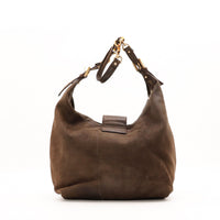 Sac Fendi Hobo marron vue arrière anse chaîne écaille occasion authentique — AMANA Vintage