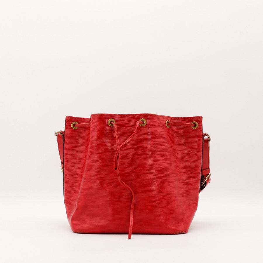 Sac Louis Vuitton Petit Noé cuir Épi rouge vue de face occasion authentique — AMANA Vintage