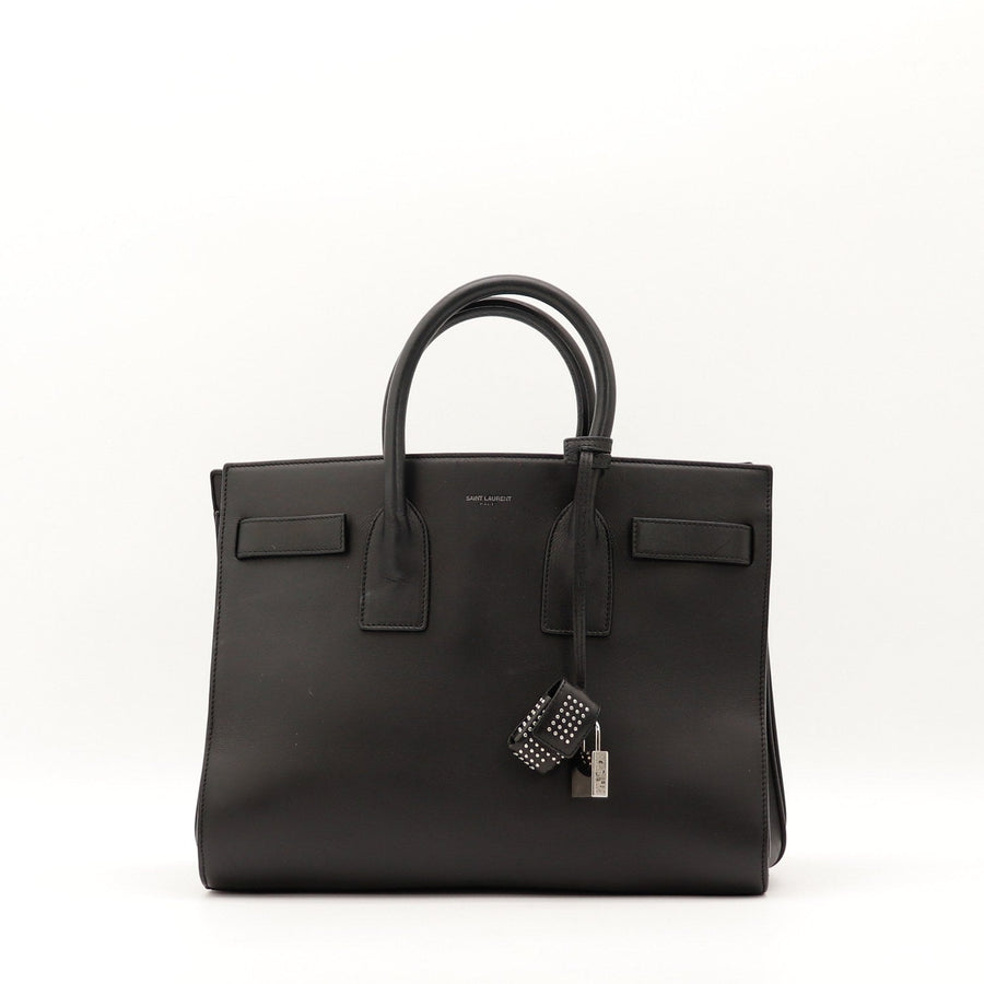 Sac Saint Laurent Sac de Jour Small cuir noir vue de face occasion authentique — AMANA Vintage