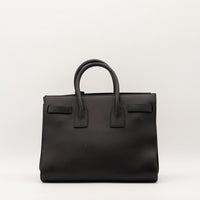 Sac de Jour Small Saint Laurent cuir noir vue arrière occasion authentique — AMANA Vintage