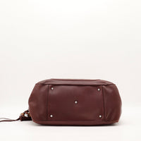 Tote Bag Bambou Gucci vue du fond pieds argentés cuir bordeaux — AMANA Vintage