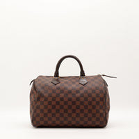Sac Louis Vuitton Speedy 30 toile Damier Ébène vue de face occasion authentique — AMANA Vintage