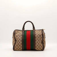 Sac Gucci Joy Boston Web vue de face arrière toile monogrammée — AMANA Vintage