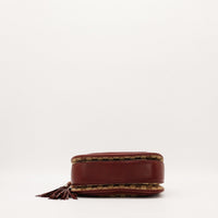 Vue du dessous Gucci Tote Bella Bambou cuir bordeaux fond — AMANA Vintage