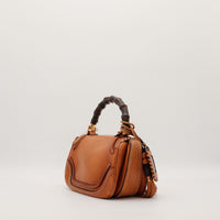 Vue de profil Gucci Tote Bag Bella Bambou perforations cuir dorures — AMANA Vintage