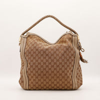 Hobo Bambou Gucci vue de dos toile monogrammée beige occasion — AMANA Vintage