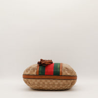 Base du sac seau Gucci Web bande verte et rouge — AMANA Vintage